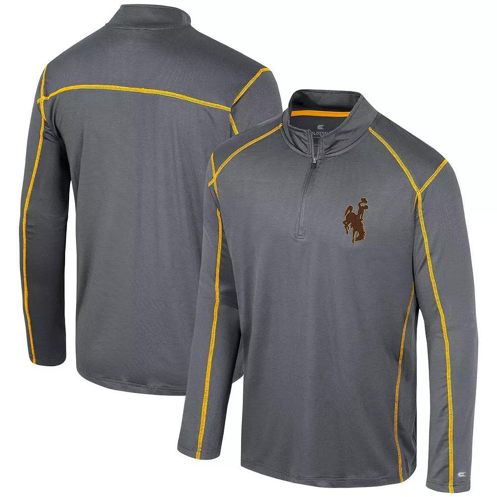 Men's Colosseum Black Wyoming Cowboys Cameron Quarter-Zip Windshirt, Size: Medium, Wyo Black Product Image