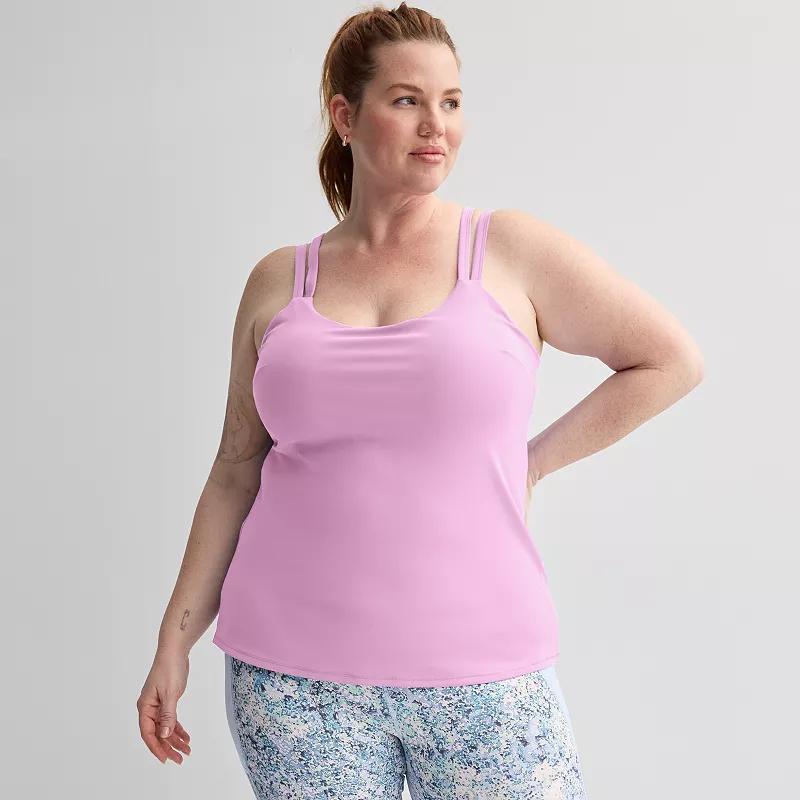 Plus Size Tek Gear® Ultrastretch Strappy Bra Tank Top, Women's, Size: 4XL, Keilani Blue Product Image