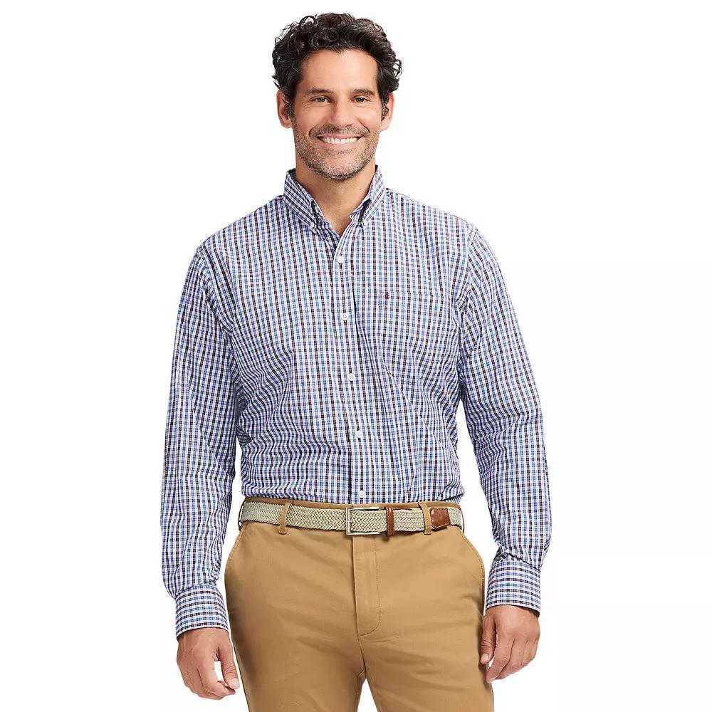 Men's IZOD Performance Comfort Long Sleeve Button Down Shirt, Size: Medium, Purple Perfect Product Image