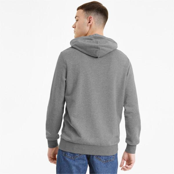 PUMA Classics French Terry Logo Men's Hoodie in Medium Grey Heather Product Image