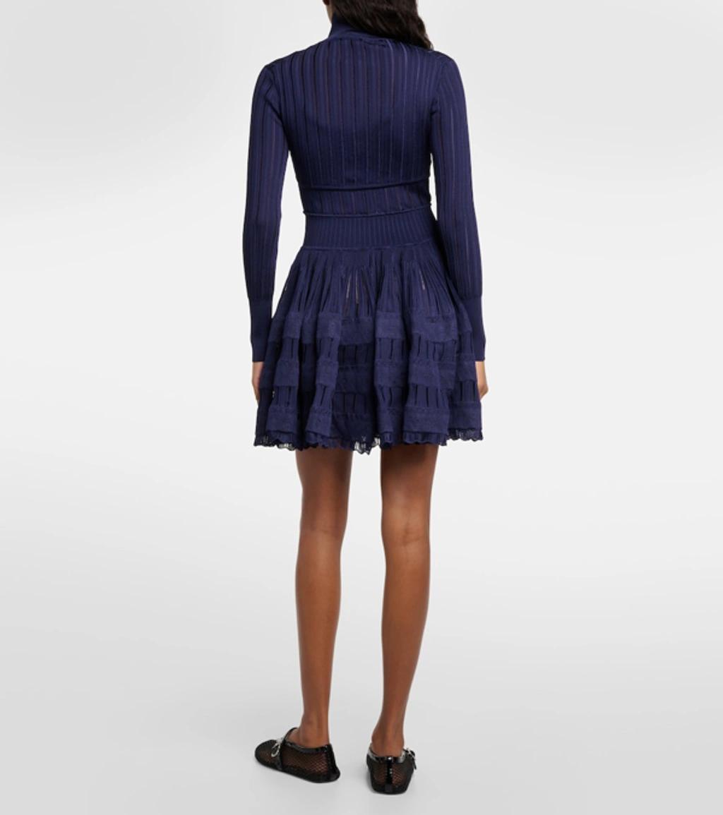 ALAÏA Crinoline Cropped Cardigan In Purple Product Image