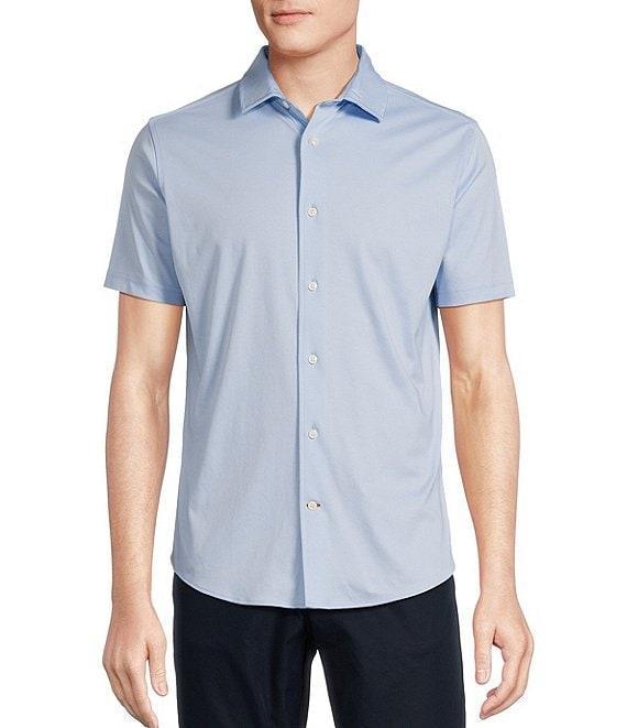 Cremieux Blue Label Solid Interlock Coat Front Knit Shirt Product Image