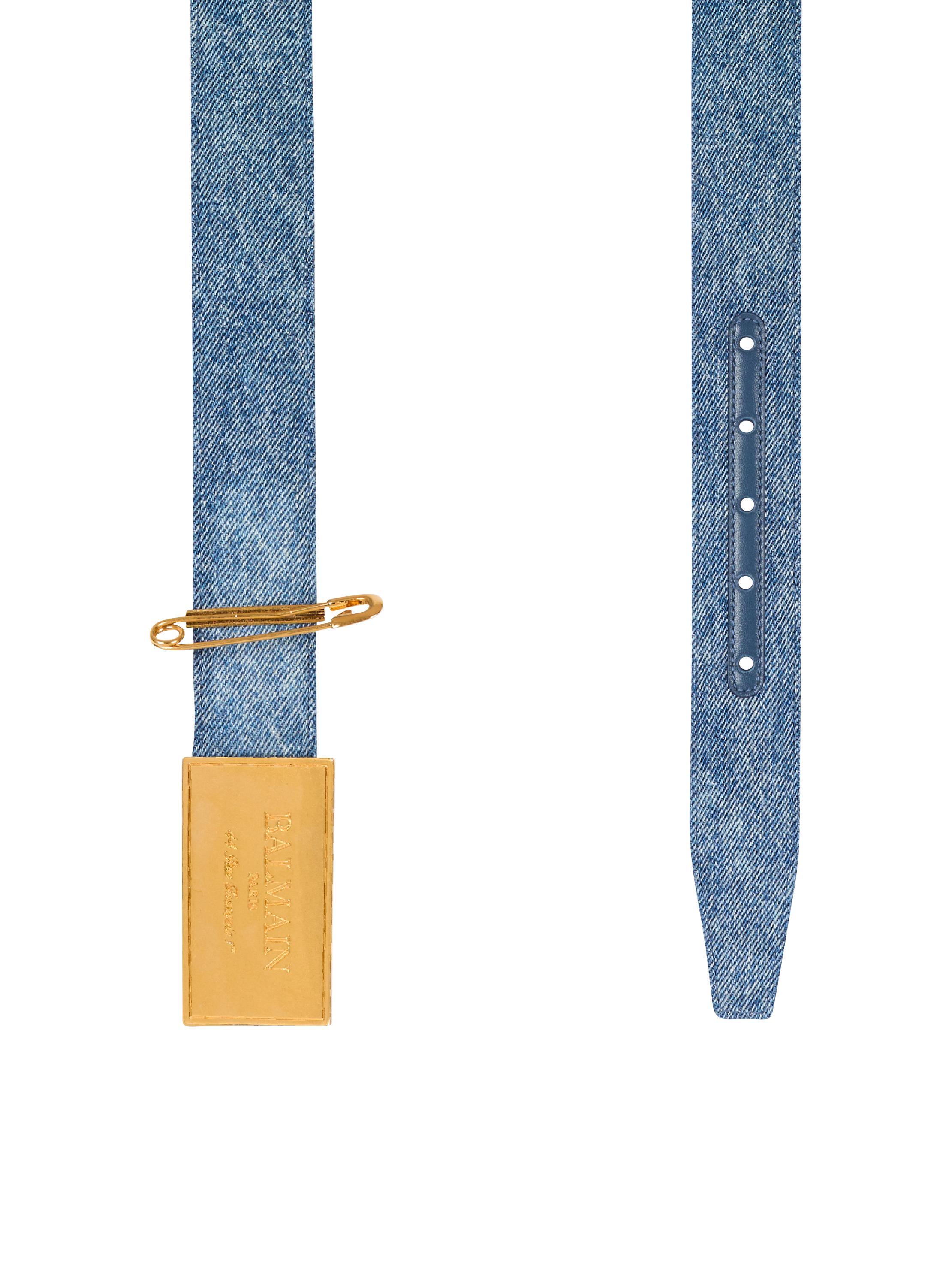 Denim belt with safety pin Product Image