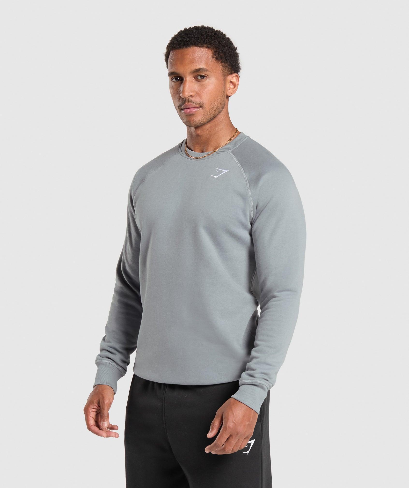 Gymshark Crest Crew - Denim Grey Male Product Image