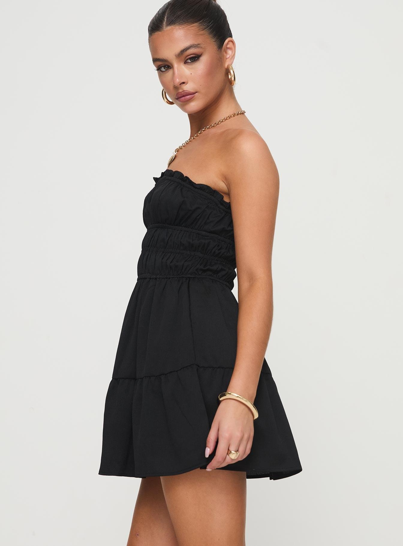 Joie Strapless Mini Dress Black Product Image