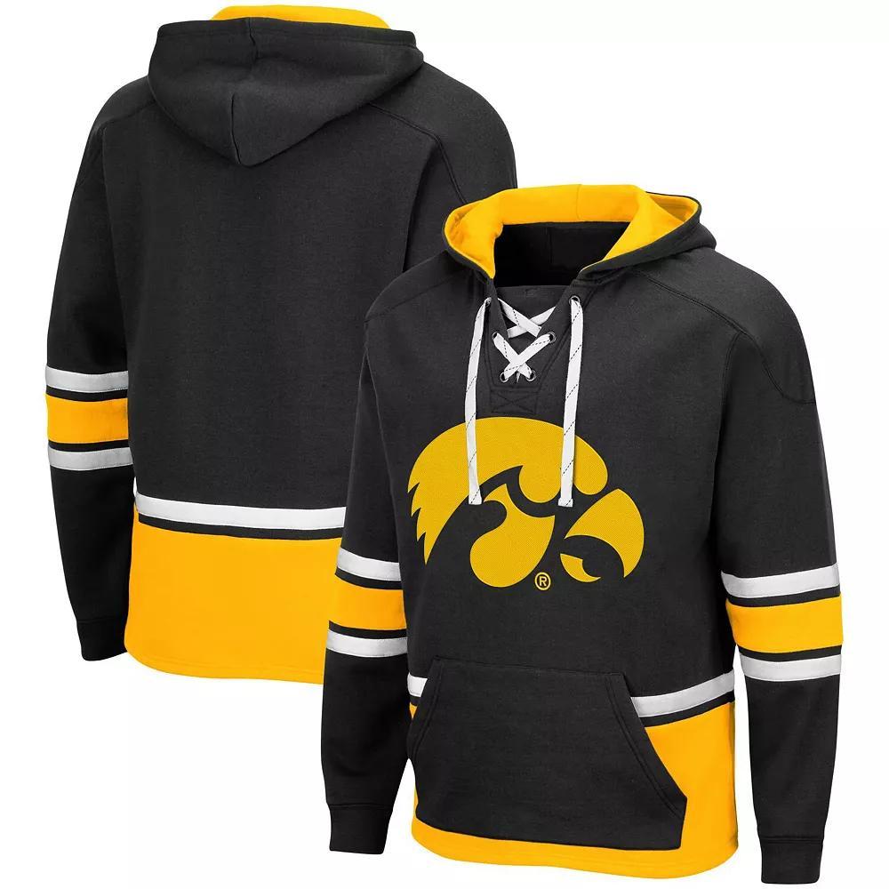 Men's Colosseum Black Iowa Hawkeyes Lace Up 3.0 Pullover Hoodie, Size: XL Product Image