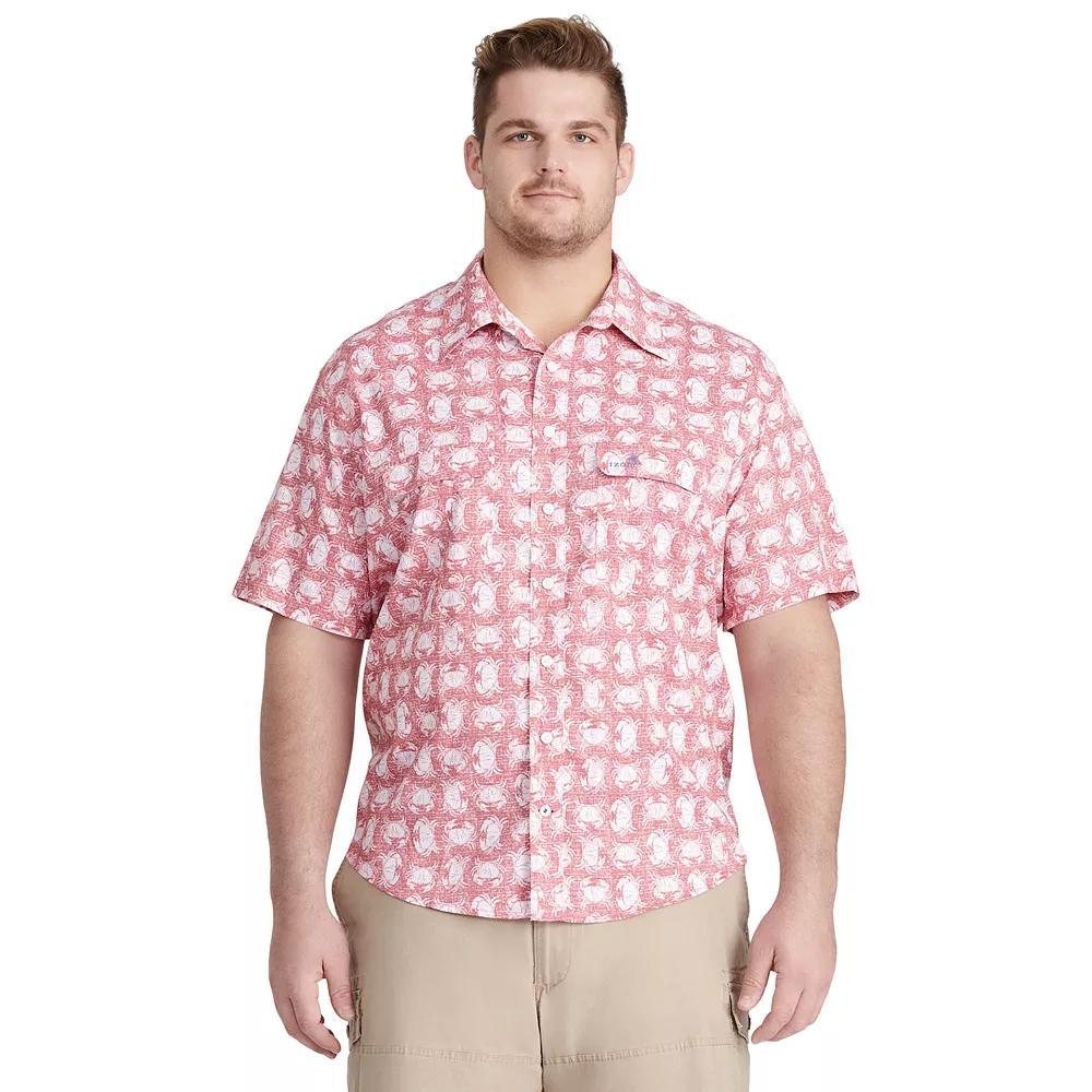 Big & Tall IZOD Saltwater Classic-Fit Performance Beach Button-Down Shirt, Men's, Size: Large Tall, Pink Product Image