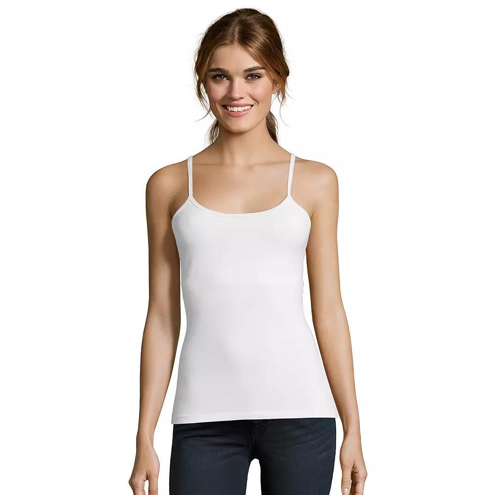 Women's Hanes® Stretch Cotton Camisole, Size: Small, White Product Image