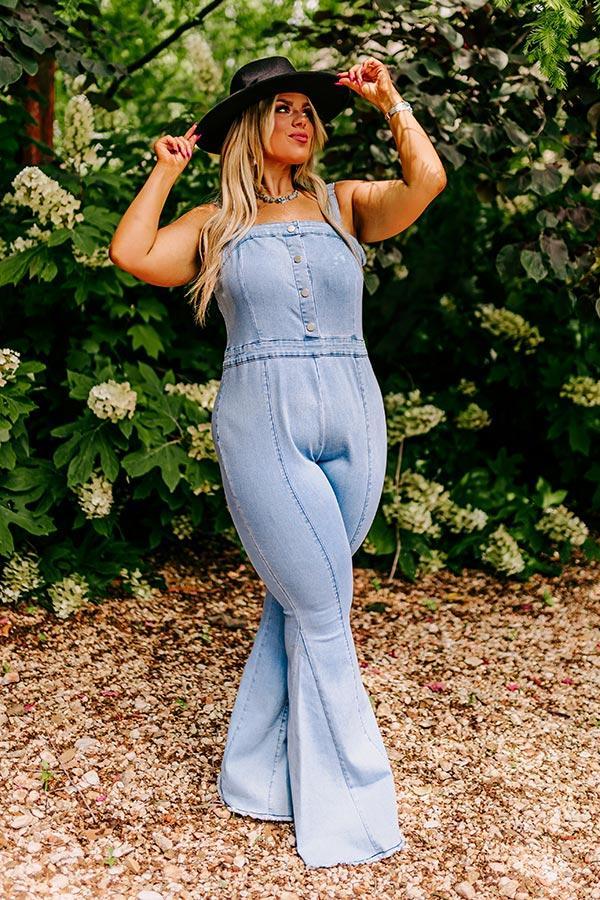 The Pike Denim Jumpsuit in Light Wash Curves Product Image