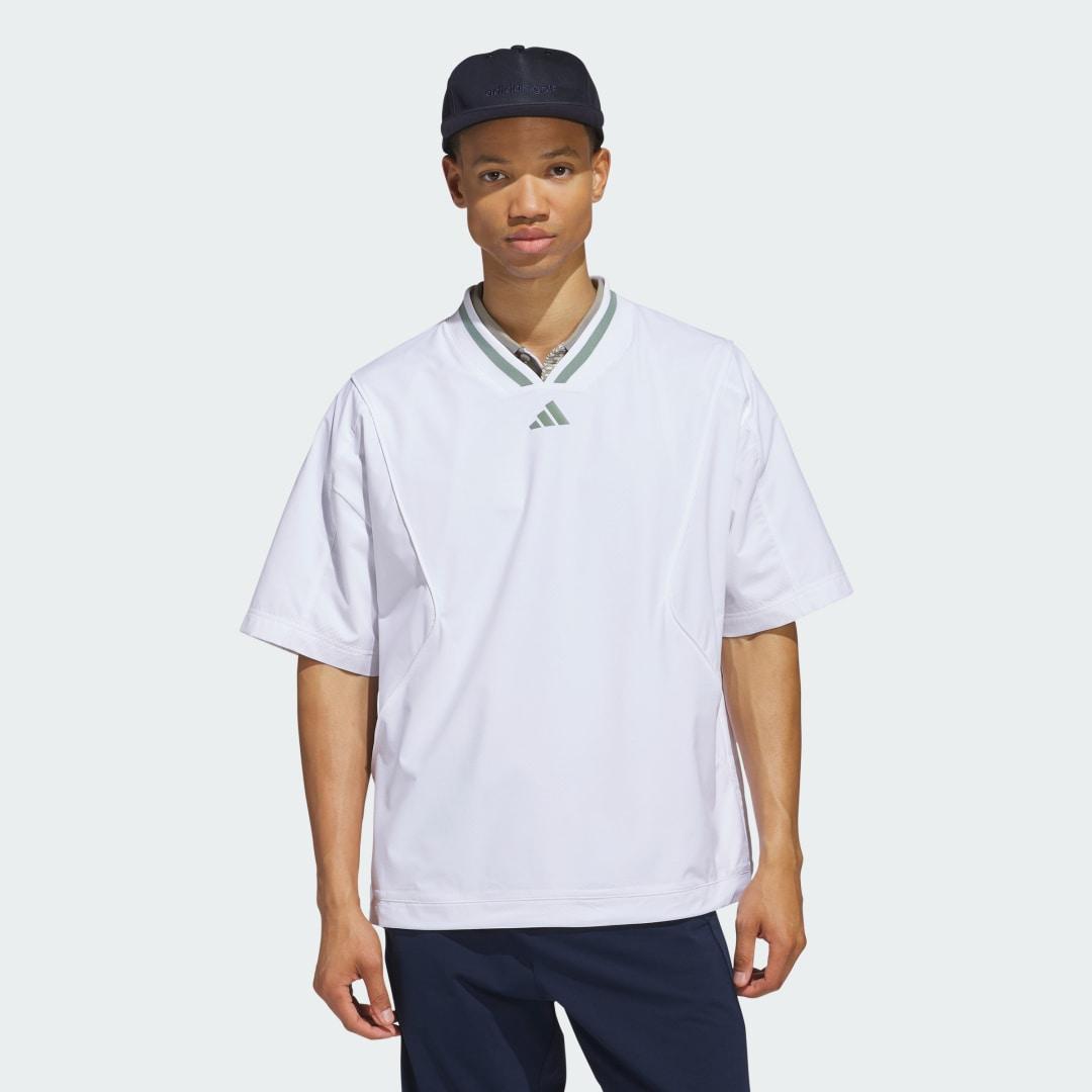 adidas Beyond Short Sleeve Layer Pullover White 2XL Mens Product Image