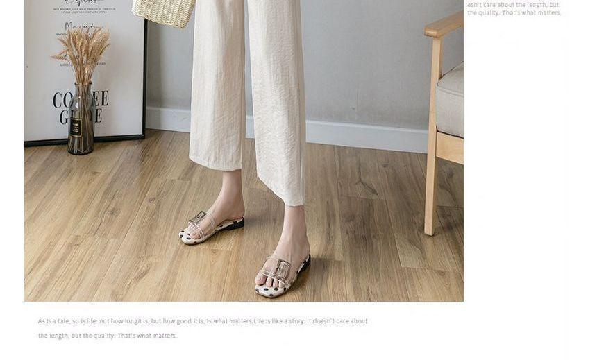 High Waist Plain Wide Leg Pants Product Image