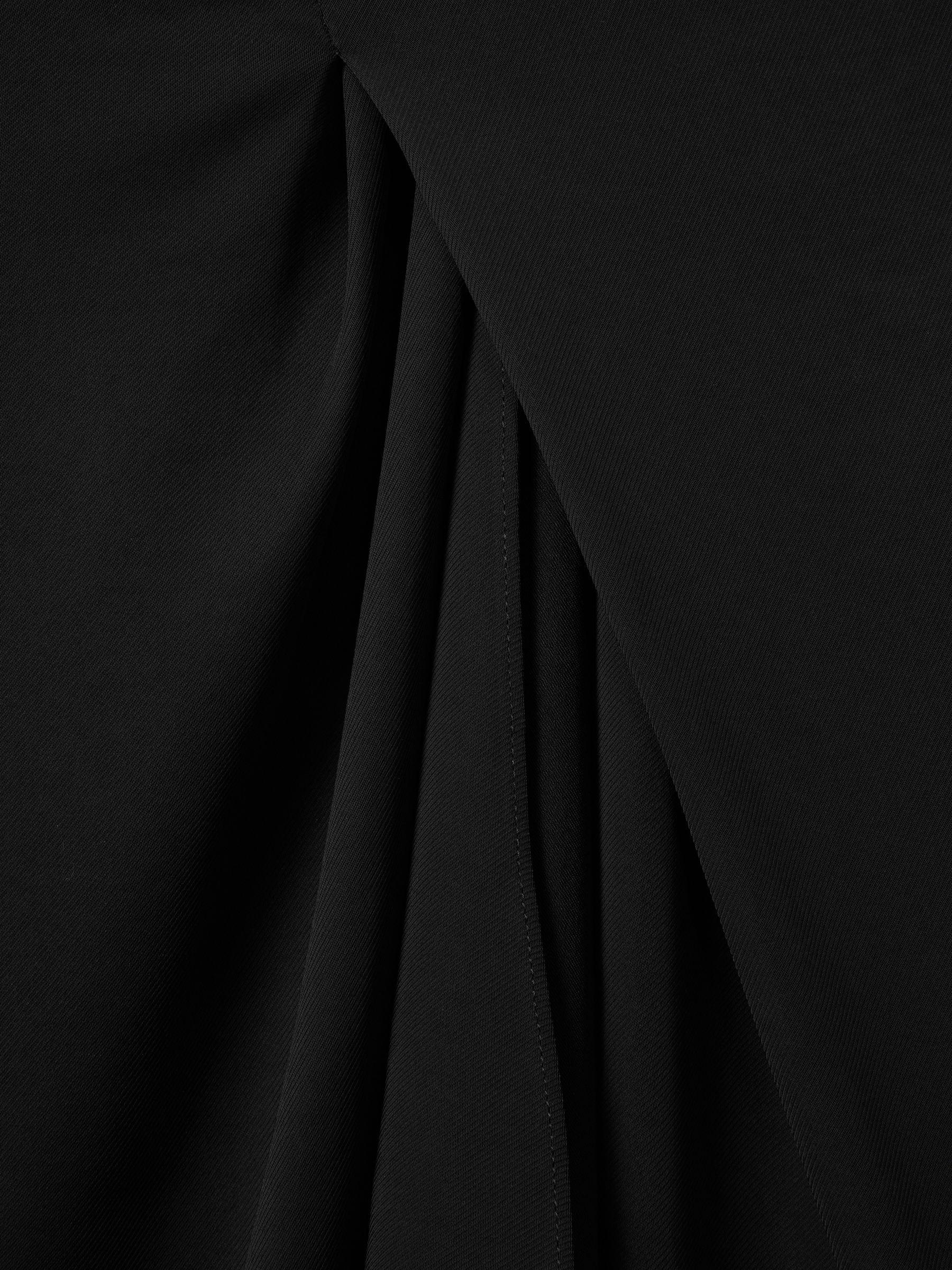 High Rise Draped Midi Skirt in Black Product Image