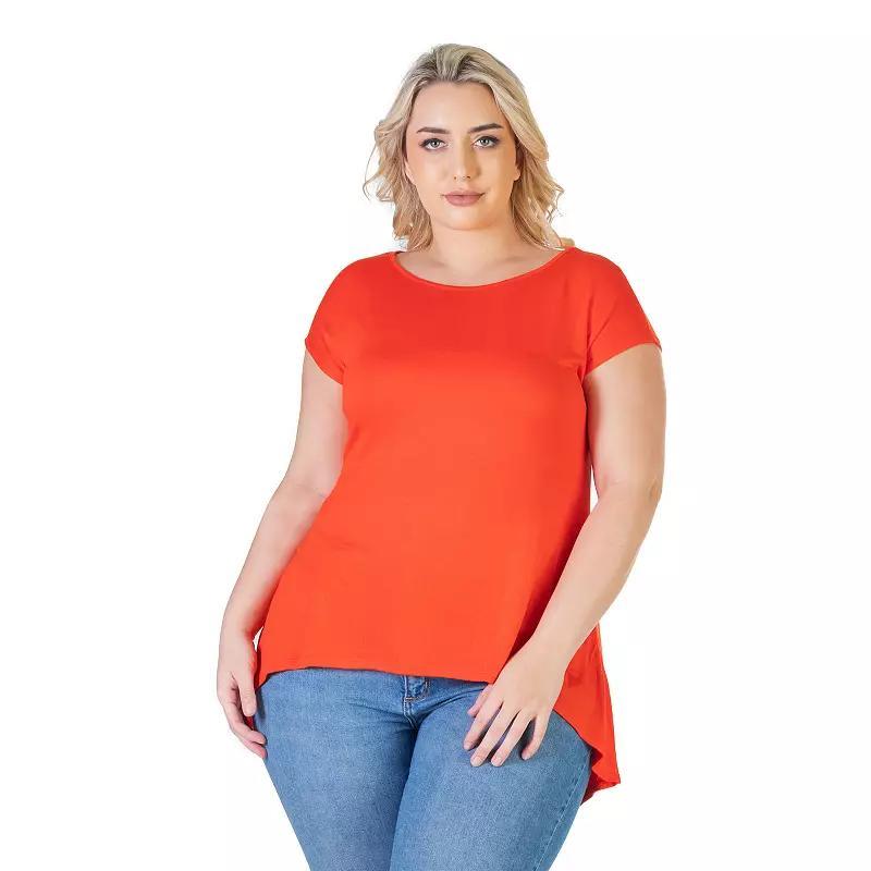 Plus Size 24Seven Comfort Apparel Hi Lo T-Shirt, Women's, Size: 2XL, Orange Product Image