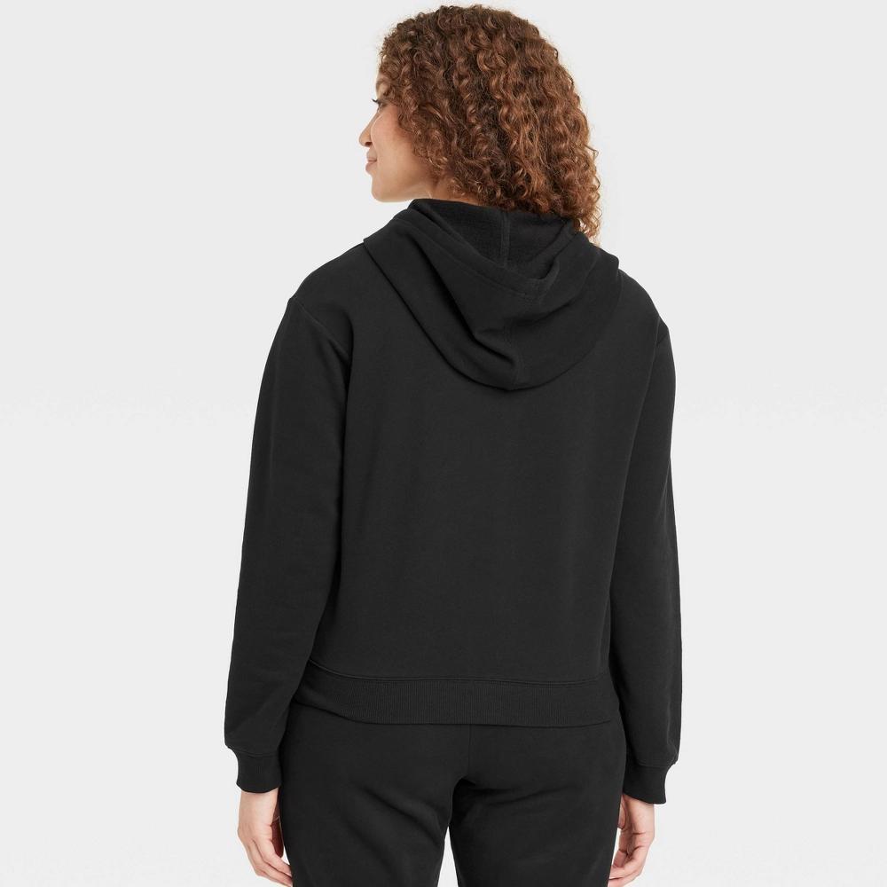 Womens Fleece Zip-Up Sweatshirt - Auden Black M Product Image