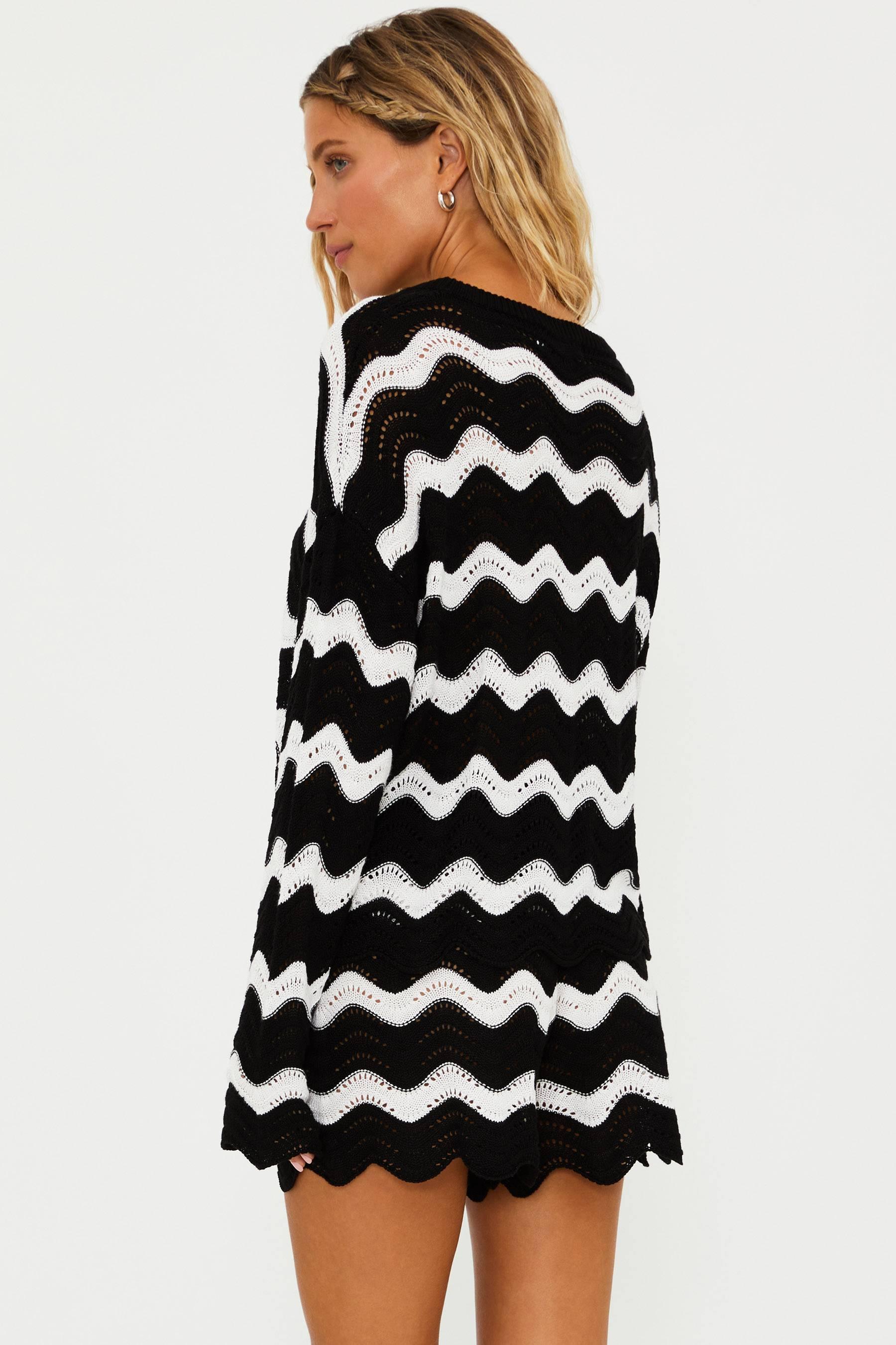 Beach Sweater Black & White Tides Product Image