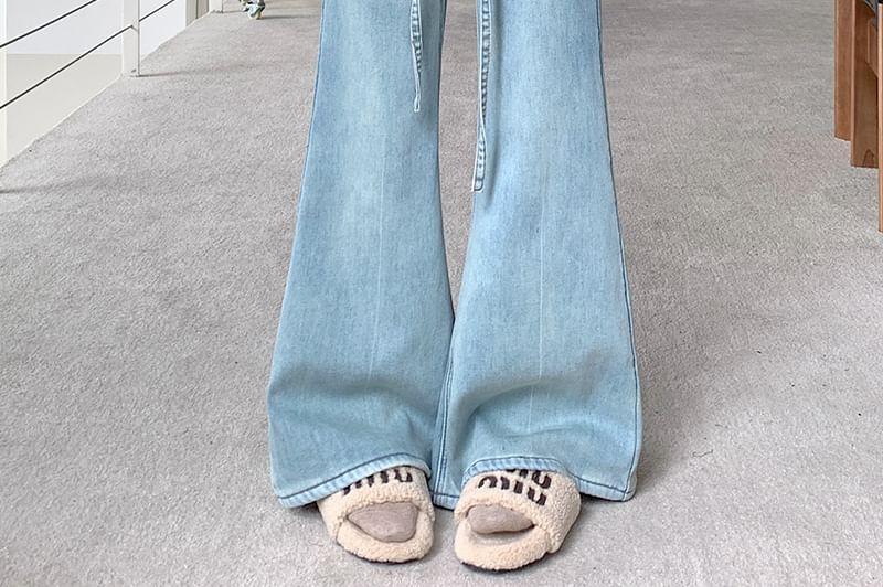 High Waist Washed Wide Leg Jeans Product Image