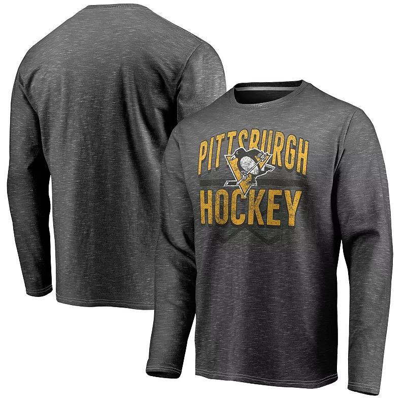 Mens Fanatics Gray Pittsburgh Penguins Iced Out Long Sleeve T-Shirt Product Image