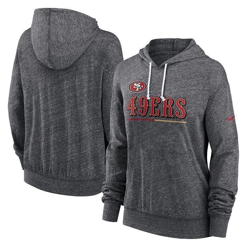 Women's Nike Heather Charcoal San Francisco 49ers Team Spirit Gym Vintage Lightweight Hoodie Top,  Product Image