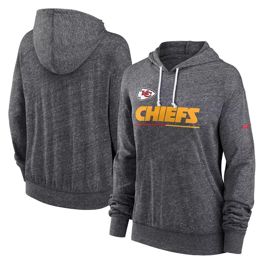 Women's Nike Heathered Charcoal Kansas City Chiefs Team Spirit Gym Vintage Performance Pullover Hoodie,  Product Image