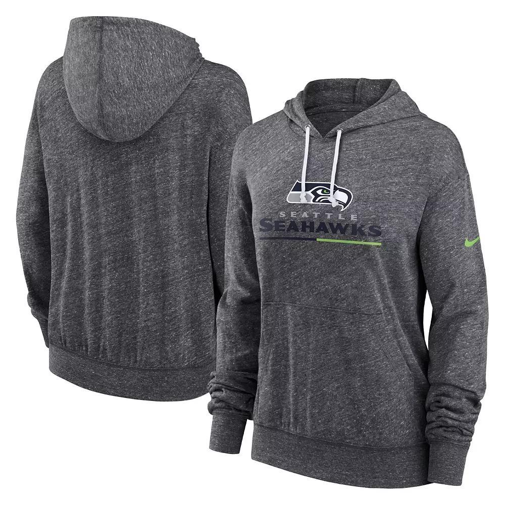 Women's Nike Heathered Charcoal Seattle Seahawks Team Spirit Gym Vintage Performance Pullover Hoodie,  Product Image