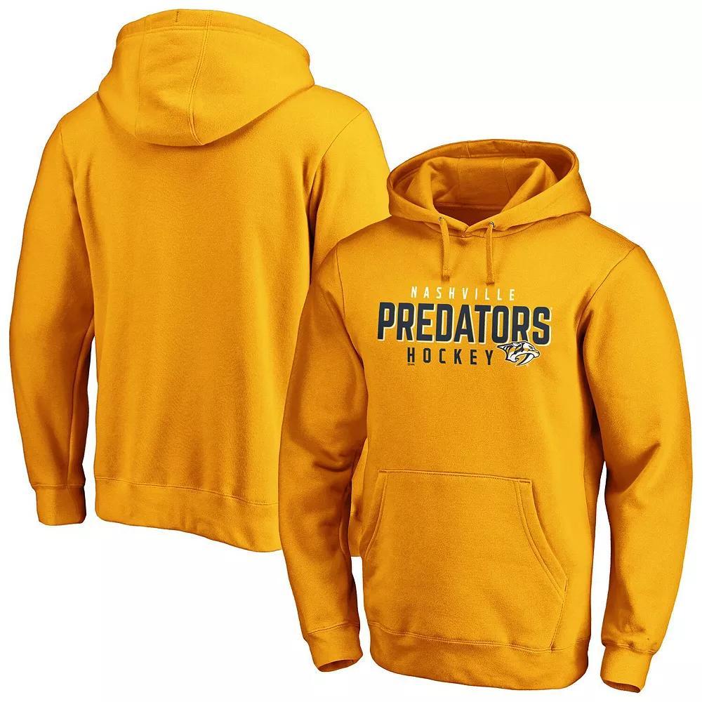 Men's Fanatics  Gold Nashville Predators Iconic Empty Netter Fleece Pullover Hoodie, Size: 2XL, Pdt Gold Product Image