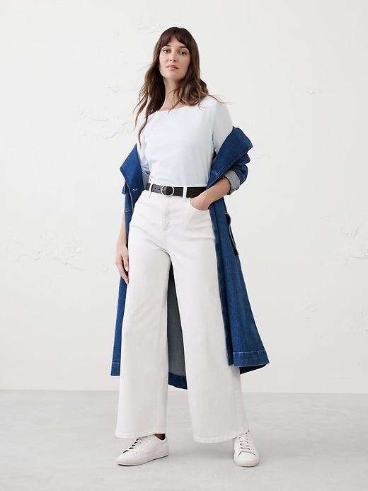 Soft Stretch Elbow-Sleeve Top Product Image