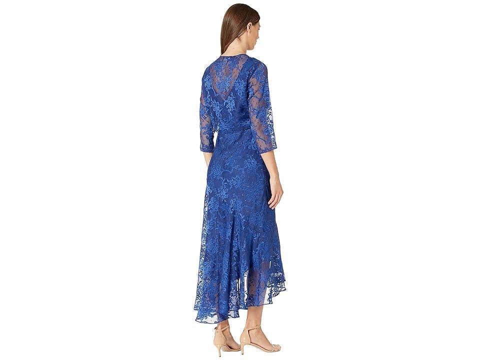 Alex Evenings Tea Length Printed Sleeveless with Matching Jacket (Royal) Women's Dress Product Image