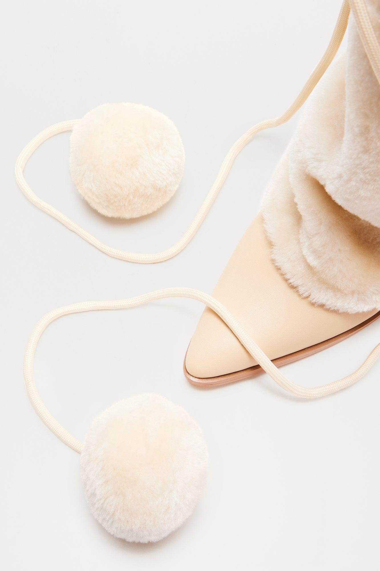 Norway Faux Fur Booties - Cream Product Image