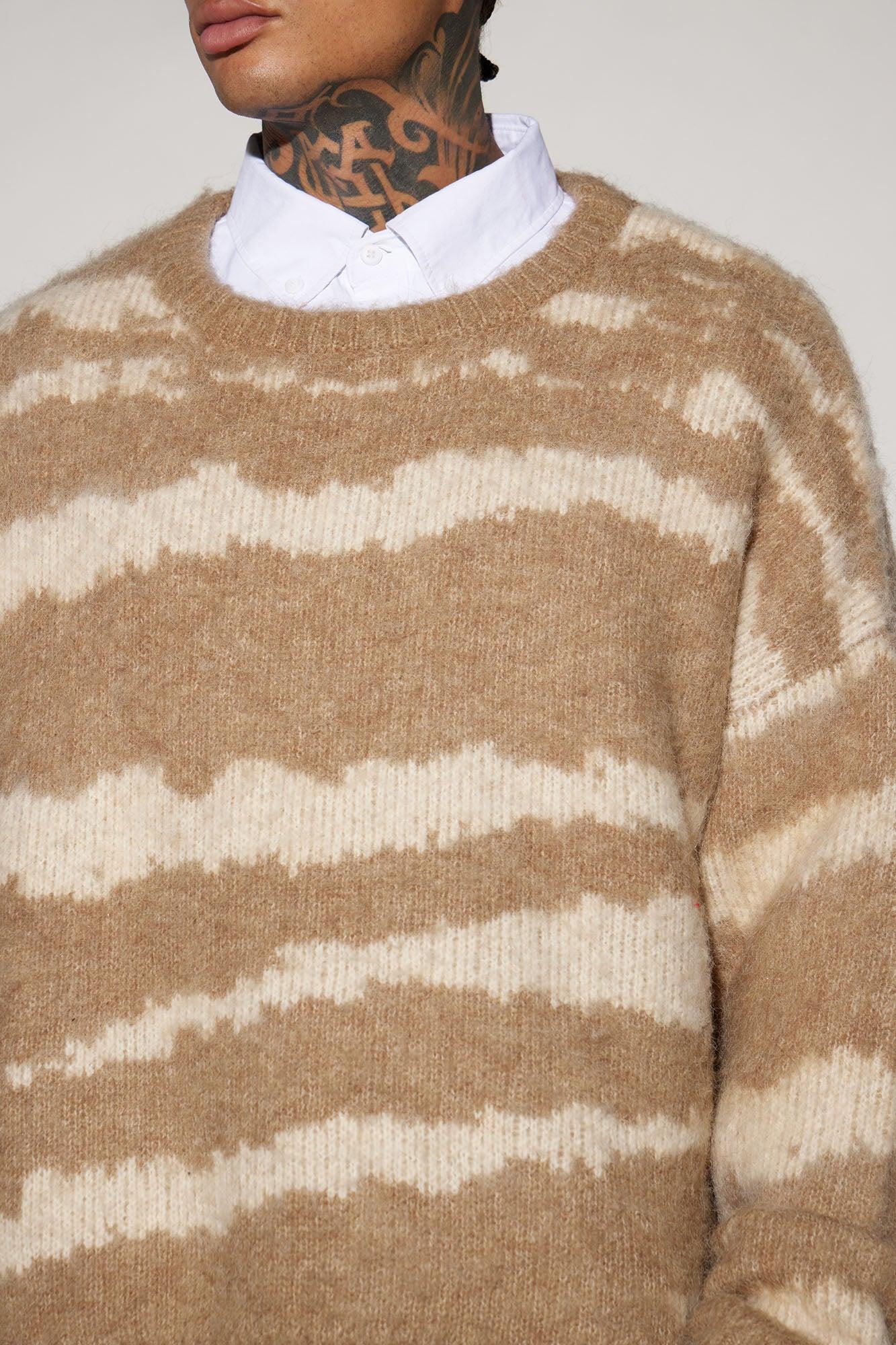 In The Game Crewneck Sweater - Taupe/combo Product Image