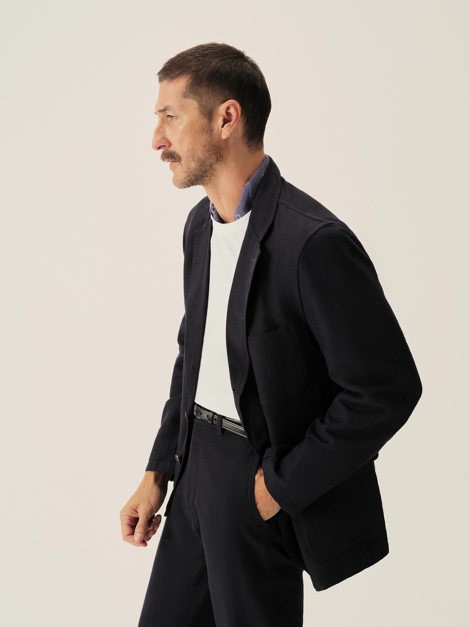 Dress Navy Capitola Linen Carry-On Jacket Product Image