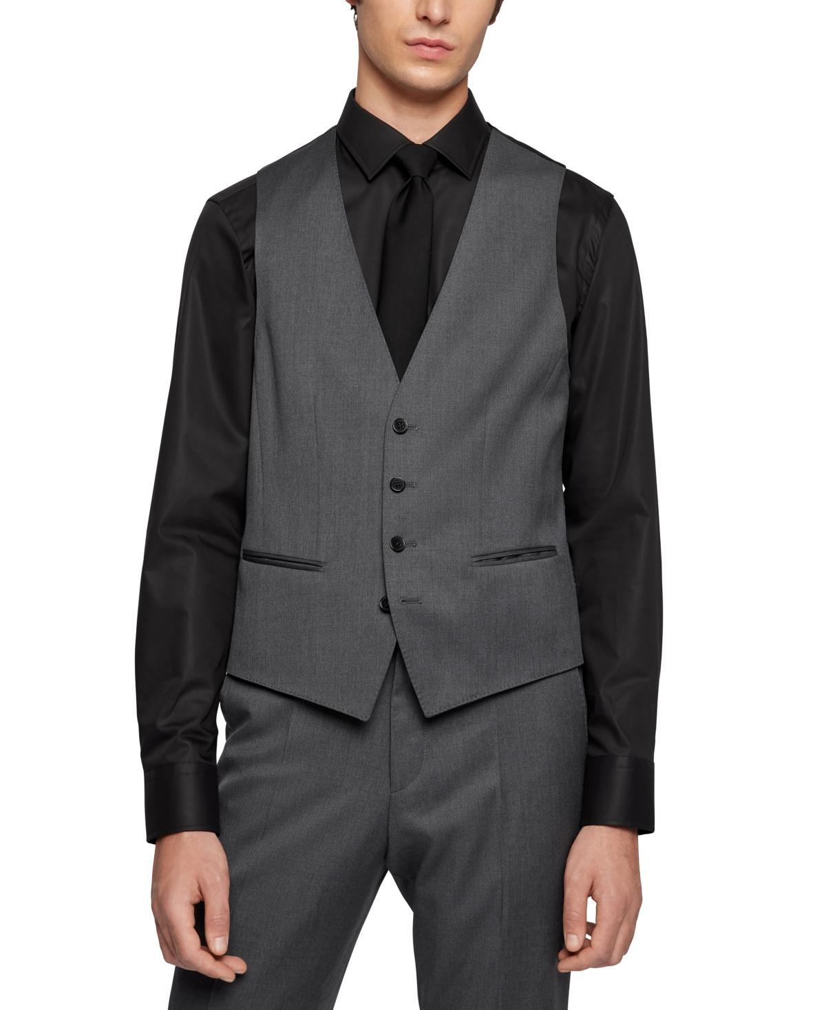 Mens Single-Breasted Waistcoat in Virgin-Wool Serge Product Image