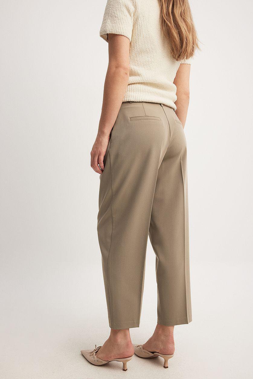 Cropped Mid Waist Suit Pants Product Image