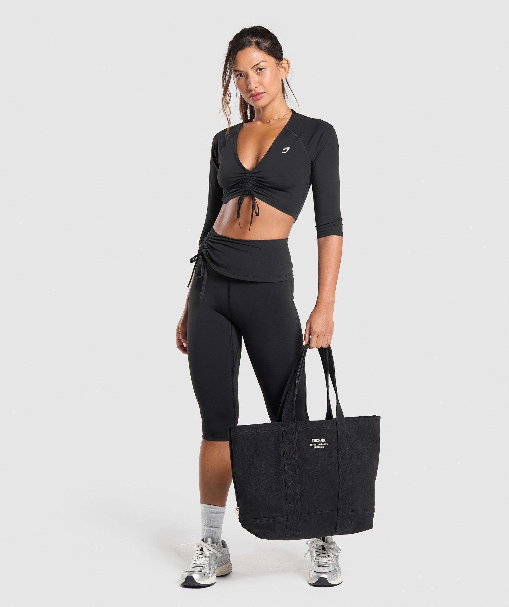 Gymshark Ruched Capri Leggings - Black Female Product Image