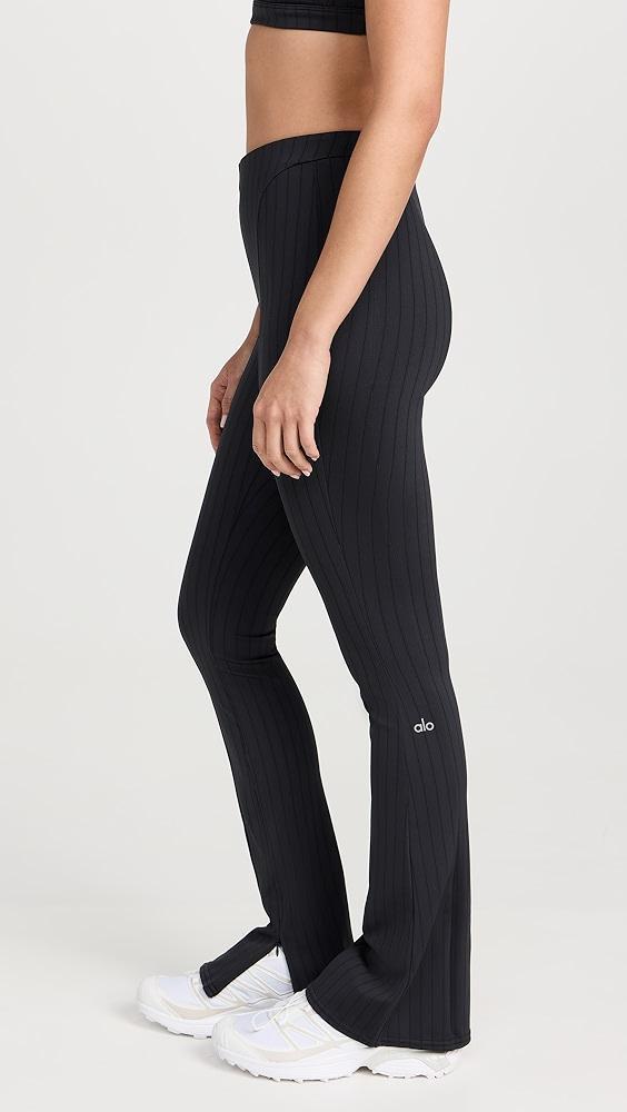 Alo Yoga High Waist Pinstripe Zip It Flare Leggings | Shopbop Product Image