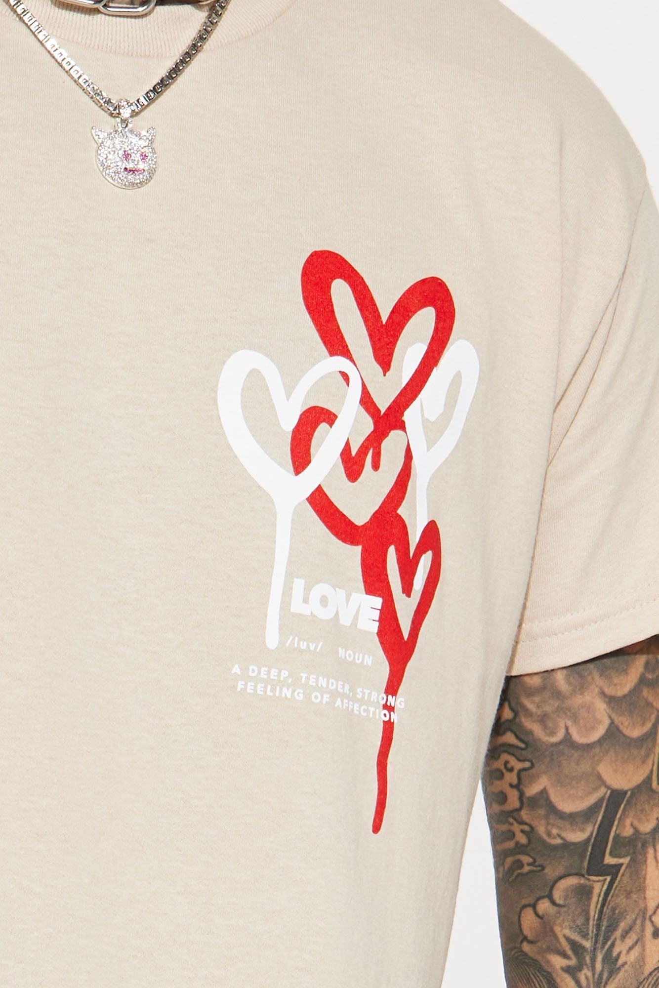 Love Drip Short Sleeve Tee - Taupe Product Image