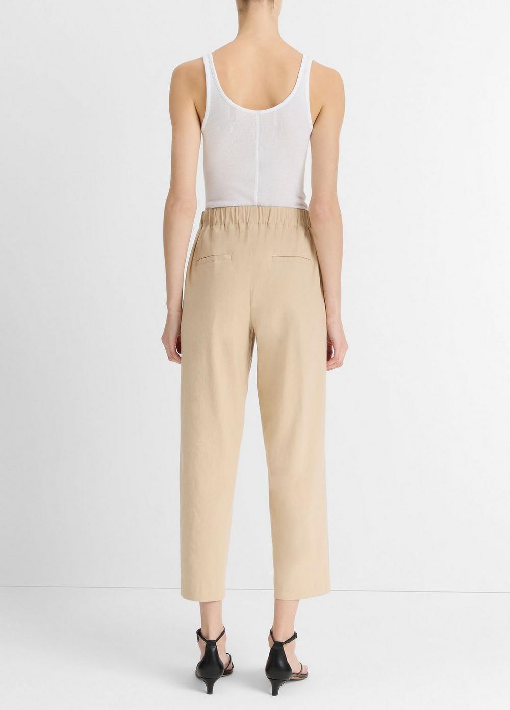 Linen-Blend Tapered Pull-On Pant Product Image