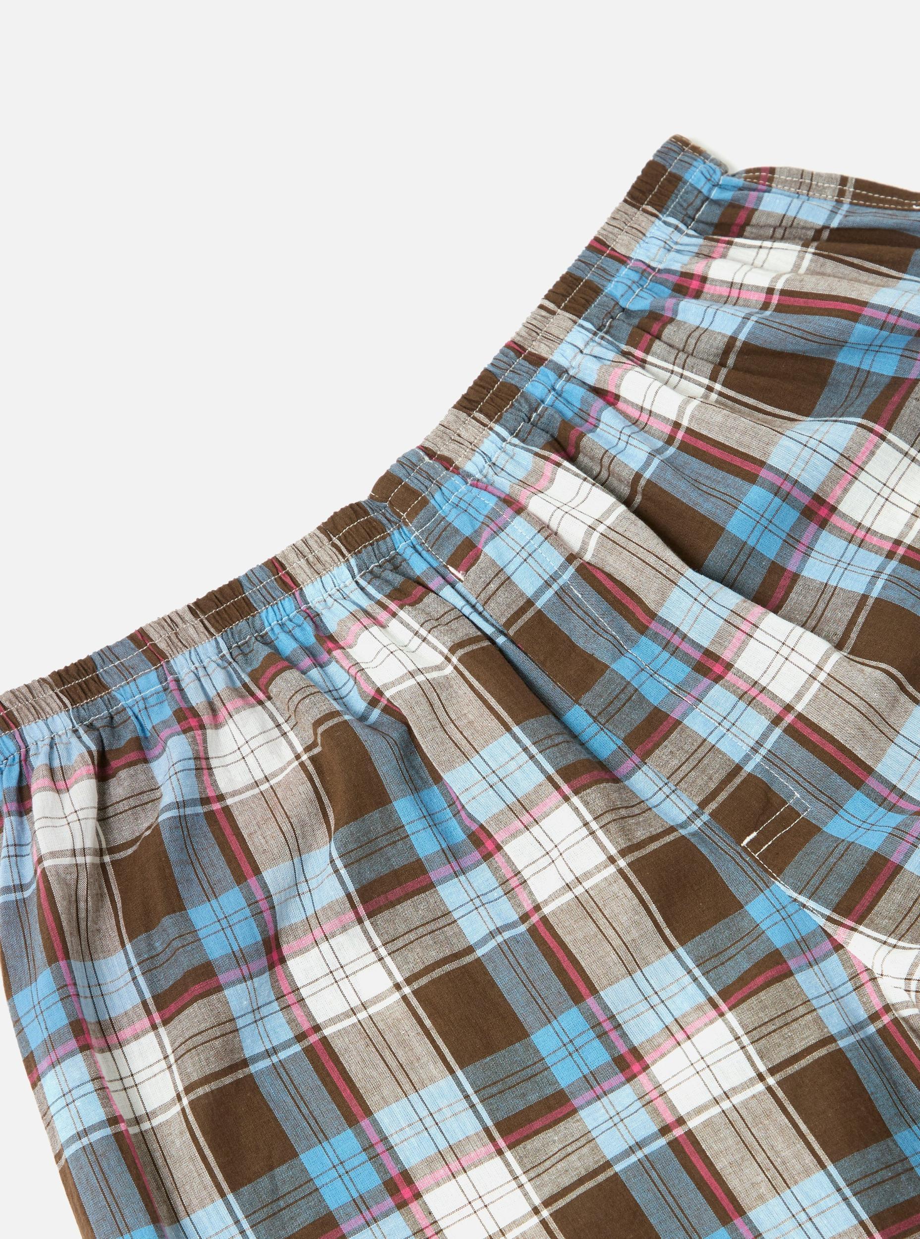 Boxer Short in Blue/Brown Check 3 Product Image