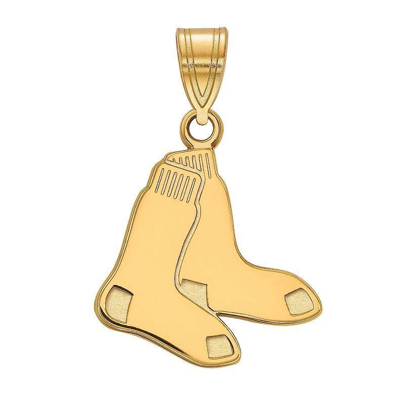 LogoArt Sterling Silver Boston Red Sox Medium Pendant, Womens Gold Tone Product Image