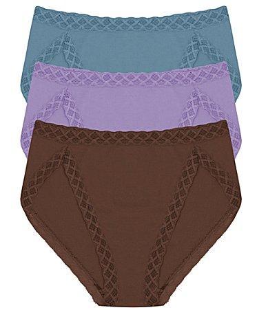 Natori Bliss French Cut 3-Pack (Dk Cherry/Dk Forest/Cafe) Women's Underwear Product Image