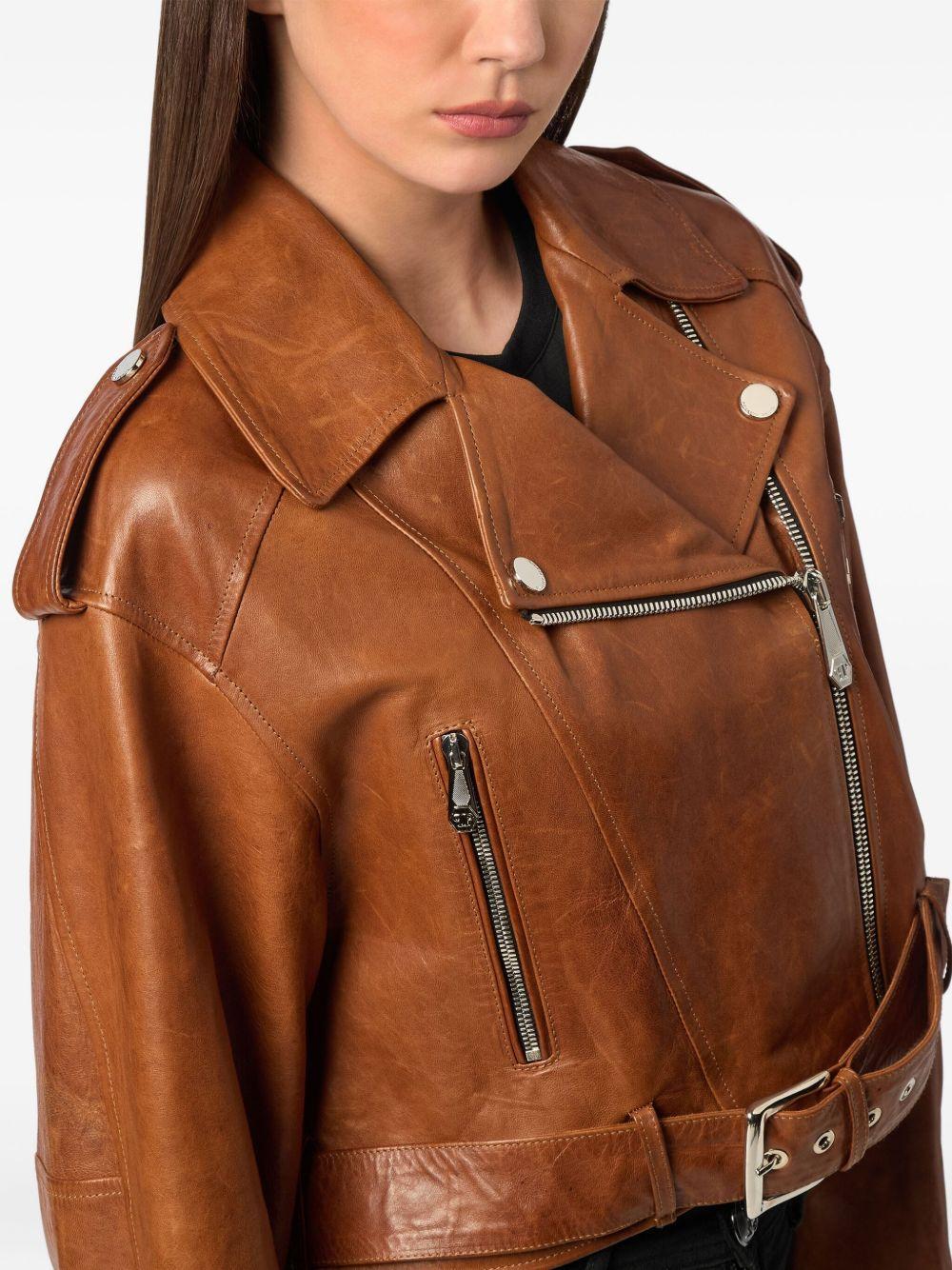 leather biker jacket Product Image