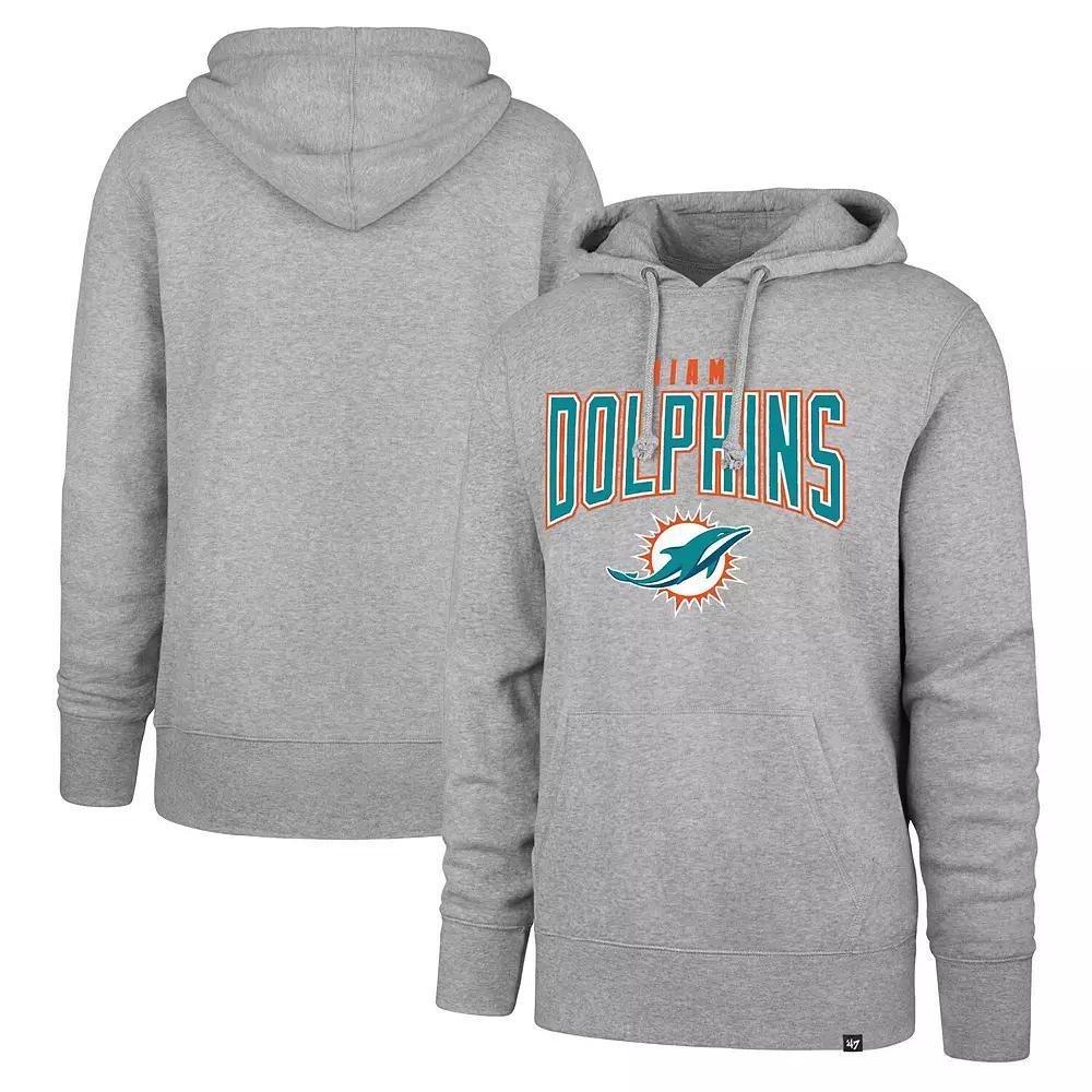 Men's '47 Gray Miami Dolphins Headline Pullover Hoodie, Size: 2XL, Grey Product Image