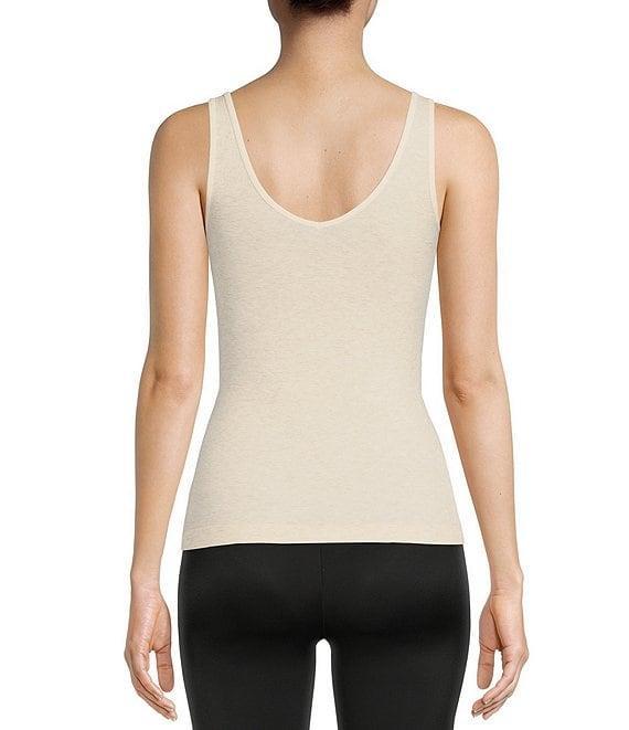 Modern Movement Seamless Scoop Neck Sleeveless Cotton Blend Tank Product Image