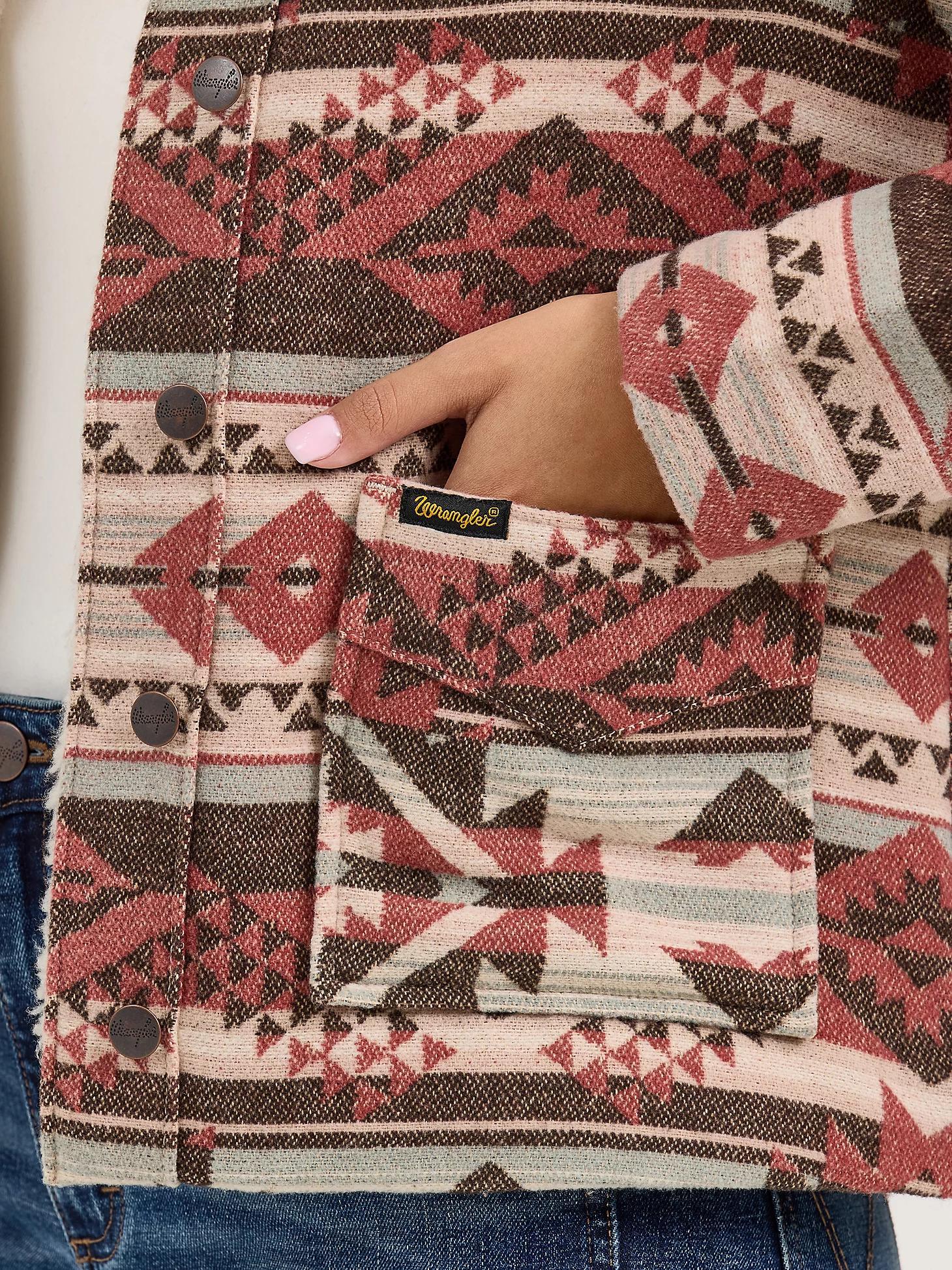 Women's Wrangler® Sherpa Lined Jacquard Barn Jacket | Women's JACKETS & OUTERWEAR | Wrangler® Product Image