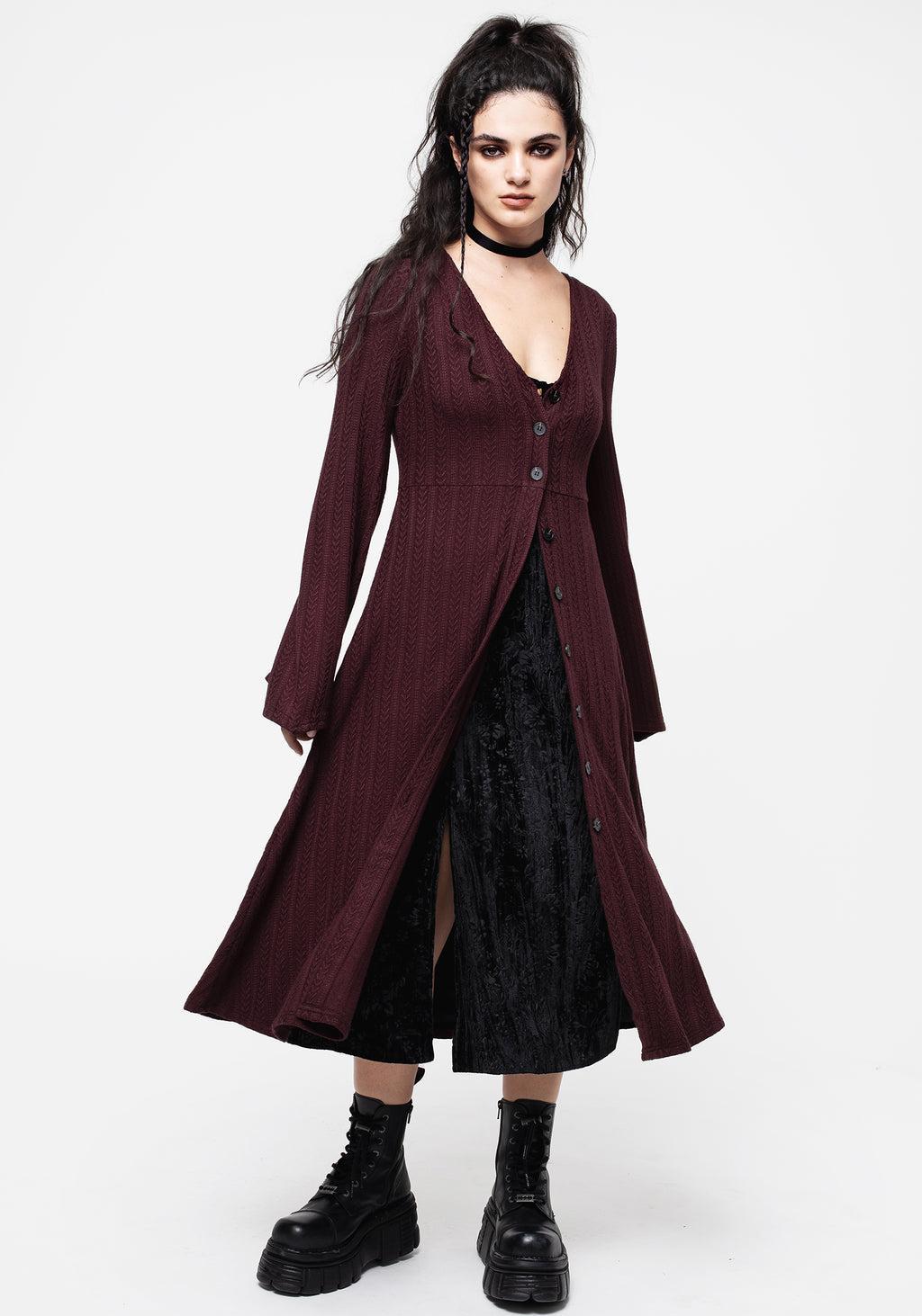 Sybil Button Up Longline Knit Overdress Product Image