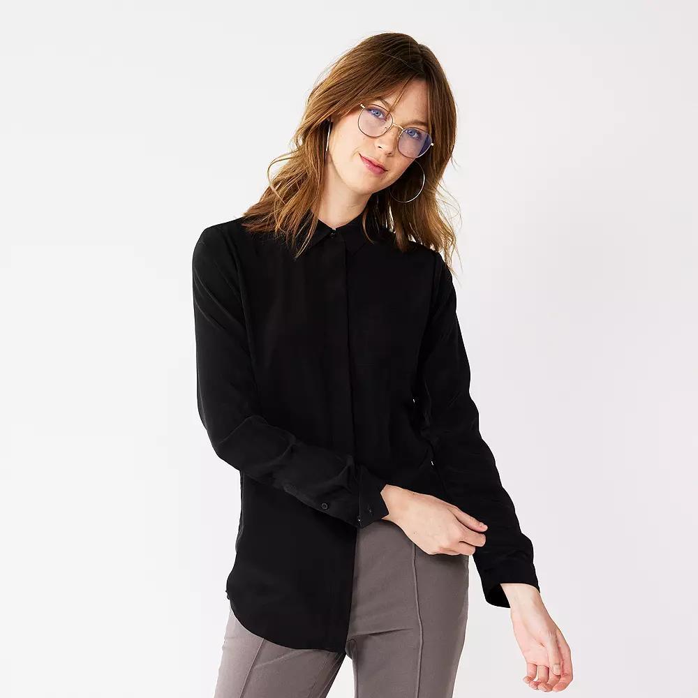 Petite Nine West Drapey Shirt, Women's,  Product Image