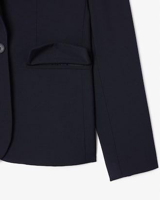 Embroidered Logo Slim Fit Wool Blazer Product Image