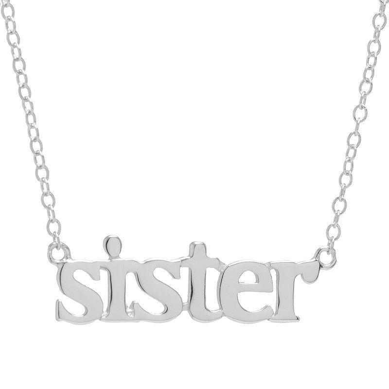 Sterling Silver 16 Sister Necklace, Womens Silver Tone Product Image