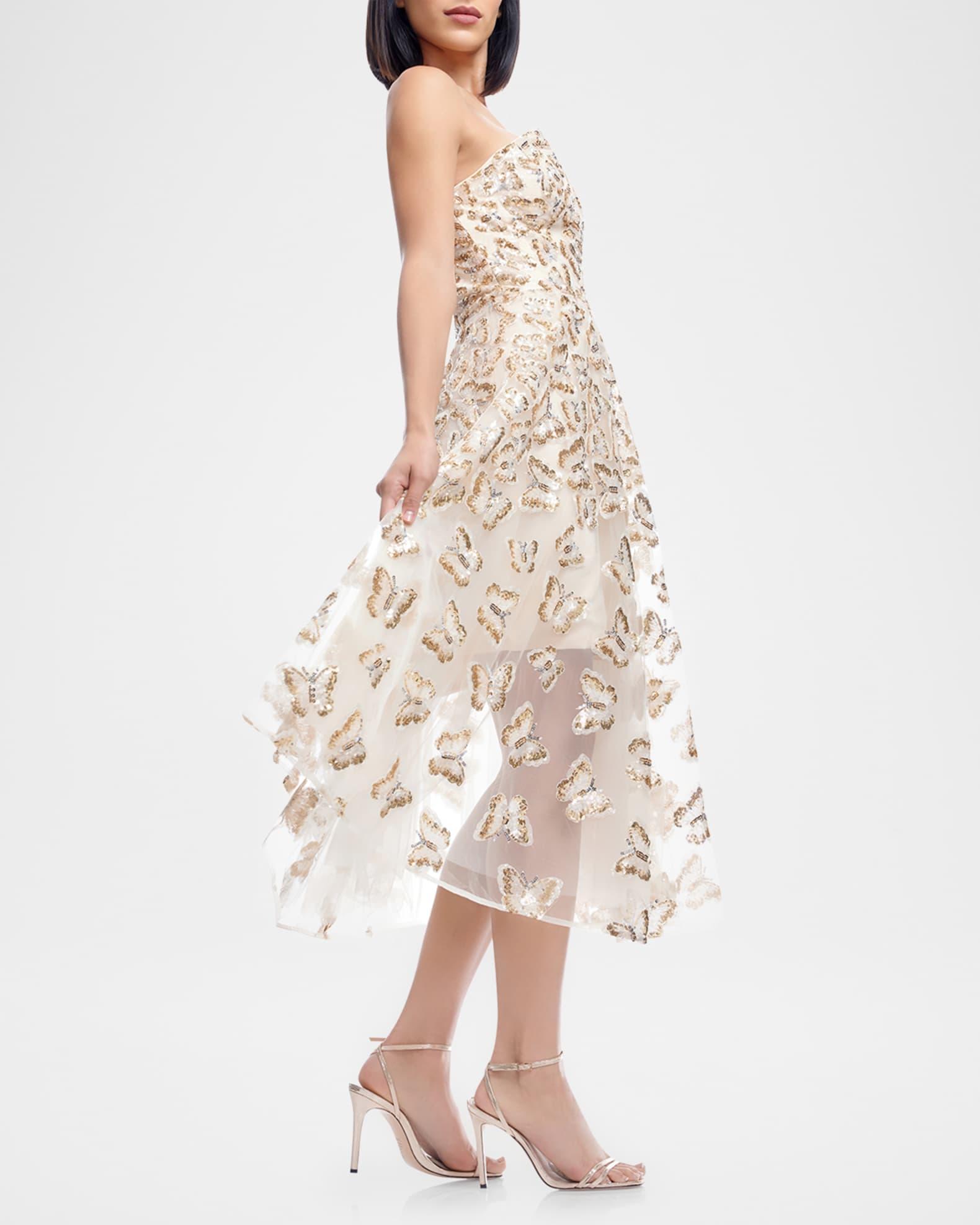Christina Strapless Sequin Applique Midi Dress Product Image