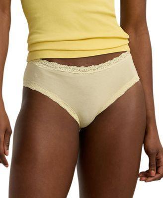 Lauren Ralph Lauren Womens Cotton & Lace Jersey Hipster Brief Underwear 4L0077 Product Image