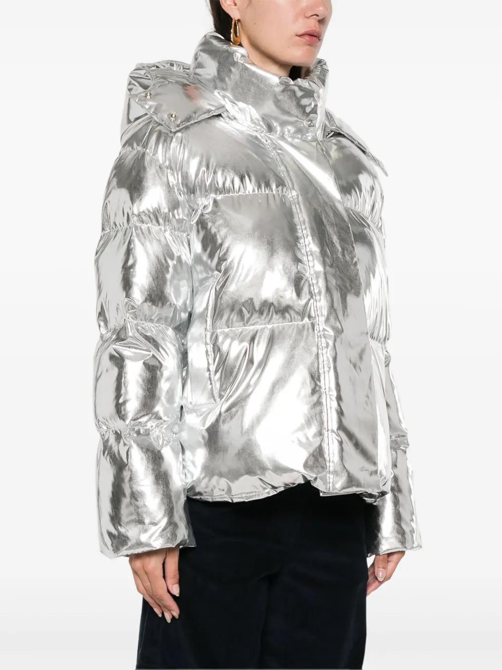 metallic puffer jacket Product Image